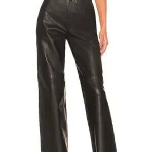 L'Academie Reece Leather Pant Brown
